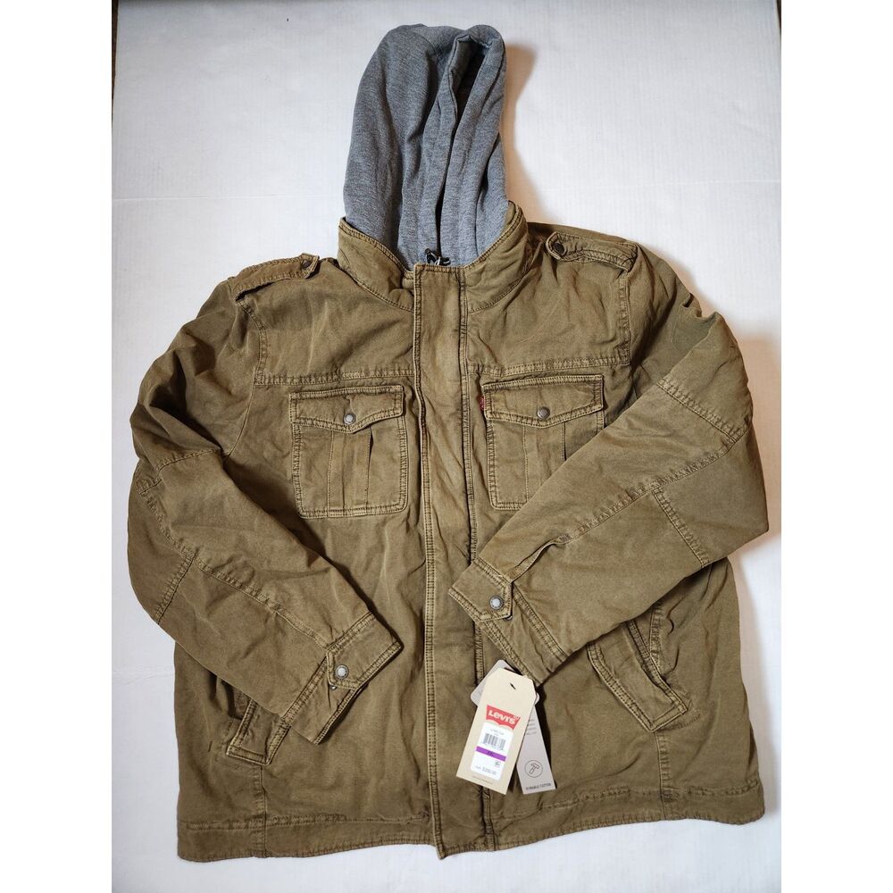 Levi’s Hooded Utility Jacket Men’s XXL Khaki